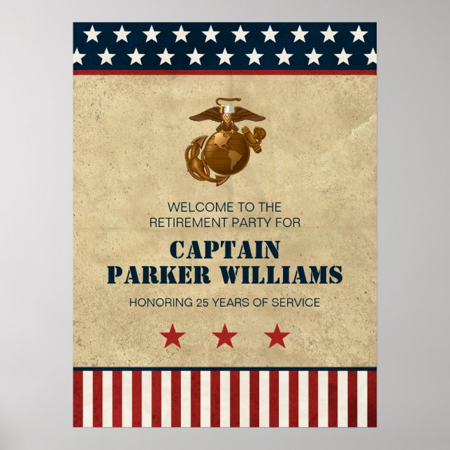US Marines Corps Retirement Party Poster (Vorne)