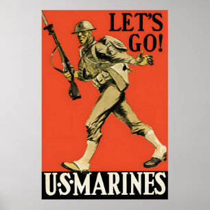 US-Marines-Rekrutierungsposter WWII-Propaganda-Wan Poster