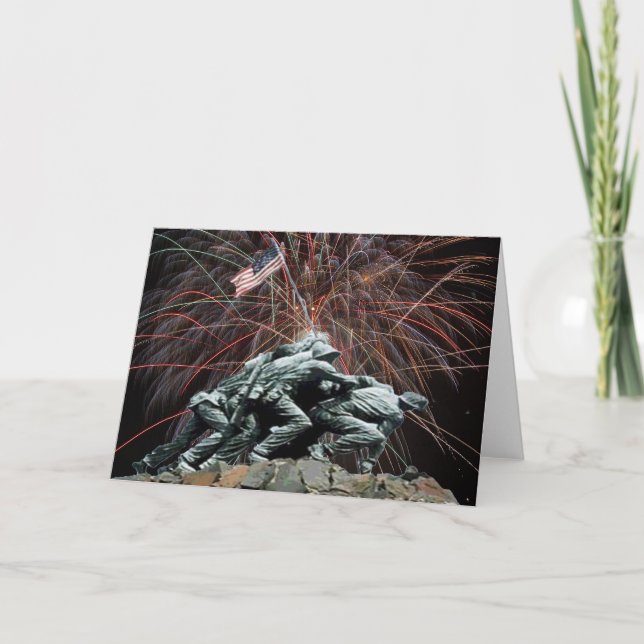 US Marines War Memorial Iwo Jima Fireworks Karte (Vorderseite)