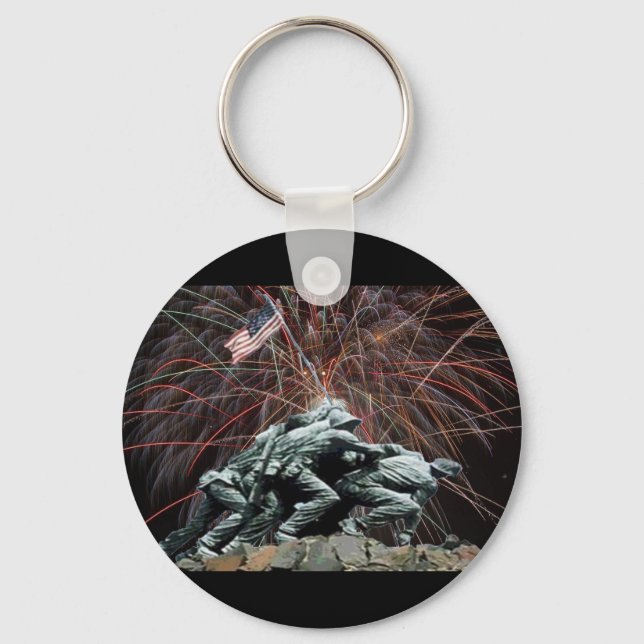 US Marines War Memorial Iwo Jima Fireworks Schlüsselanhänger (Vorderseite)