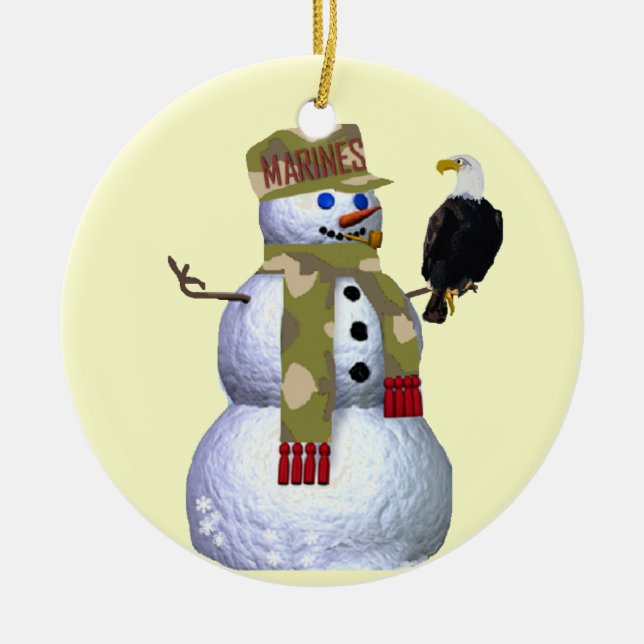 US-MarineSchneemann-Verzierung Keramik Ornament (Vorne)