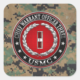 US-Marinesoldaten: Hauptermächtigung drei (USMC Quadratischer Aufkleber