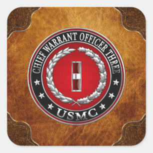 US-Marinesoldaten: Hauptermächtigung drei (USMC Quadratischer Aufkleber