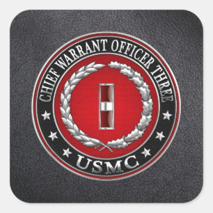 US-Marinesoldaten: Hauptermächtigung drei (USMC Quadratischer Aufkleber