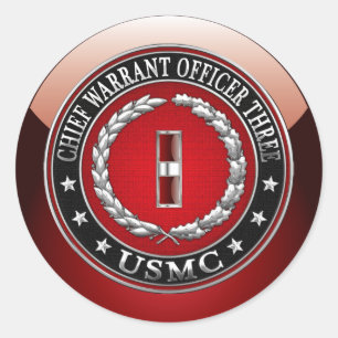 US-Marinesoldaten: Hauptermächtigung drei (USMC Runder Aufkleber