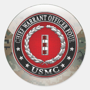 US-Marinesoldaten: Hauptermächtigung vier (USMC Runder Aufkleber