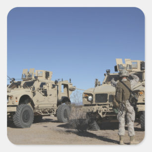 US-Marinesoldaten Quadratischer Aufkleber