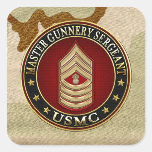 US-Marinesoldaten: Vorlagenschießwesen-Sergeant Quadratischer Aufkleber