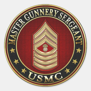 US-Marinesoldaten: Vorlagenschießwesen-Sergeant Runder Aufkleber