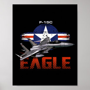 US-Militär-Warbirg F15 Eagle Militärflugzeug Poster