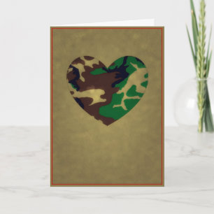 US-Militär-Woodland-Camo-Valentinstag Feiertagskarte