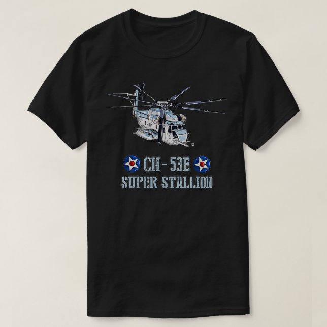 US-Militärflugzeug CH53E Superstallion Heavy Hel T-Shirt (Design vorne)