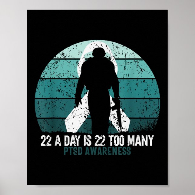 US Militärische Veteranen Selbstmordbewusstsein Pt Poster (Vorne)
