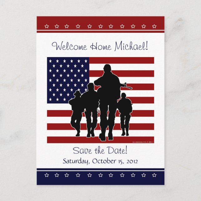 US Militärische Willkommens-Zuhause Save the Date  Postkarte (Vorderseite)