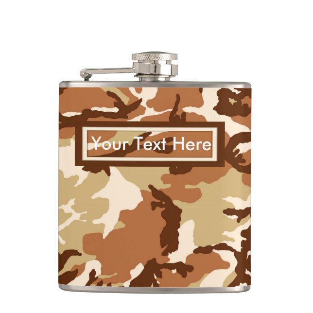 US Militärische Wüste Sand Camouflage 6 oz Flask Flachmann (Vorderseite)