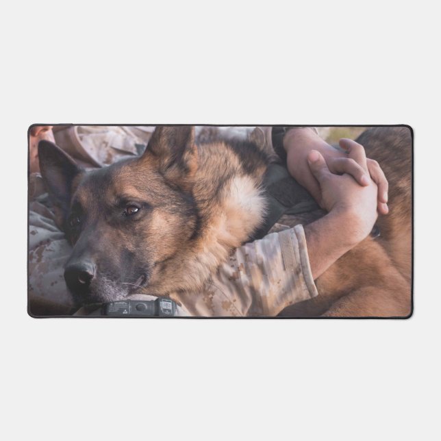 US-MILITÄRISCHER ARBEITSHUND SCHREIBTISCHUNTERLAGE (Vorderseite)