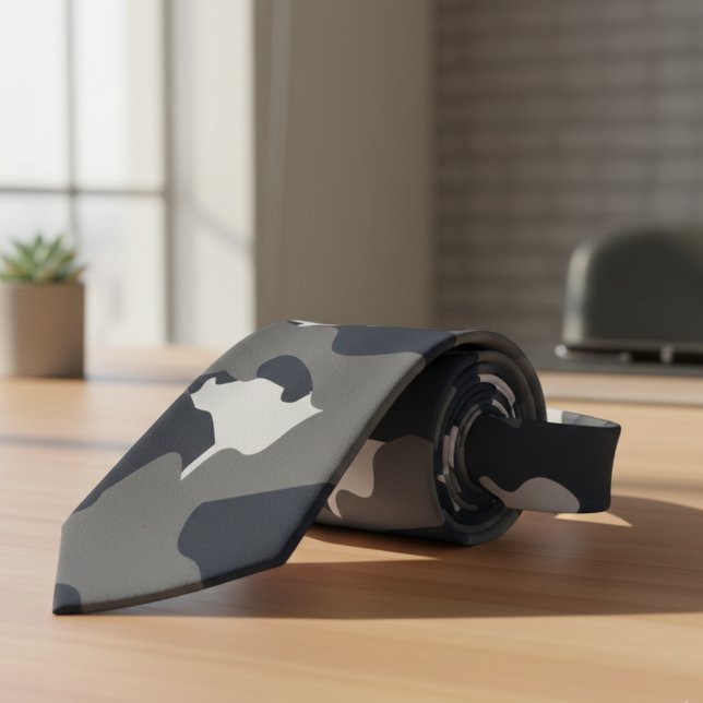 US-Militärübungsbekämpfung Graue Camouflage Nahtlo Krawatte (US Military Camouflage Gray Camo Seamless Pattern Neck Tie)