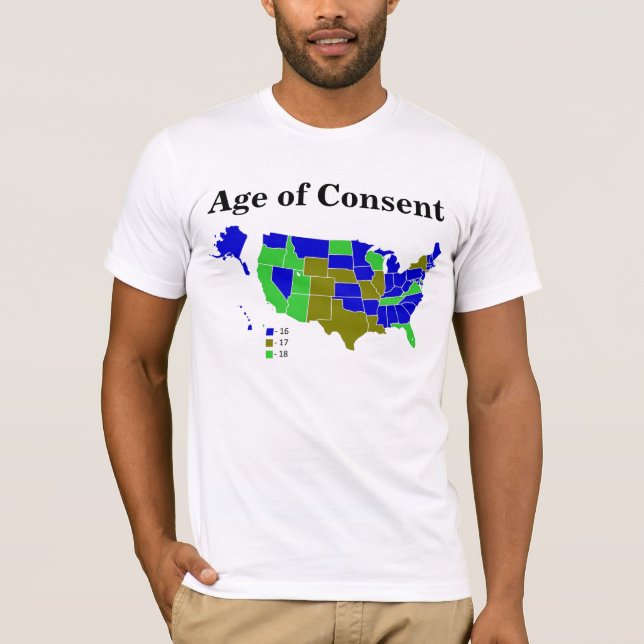 US - Mündigkeitsalter Karte! T-Shirt (Vorderseite)