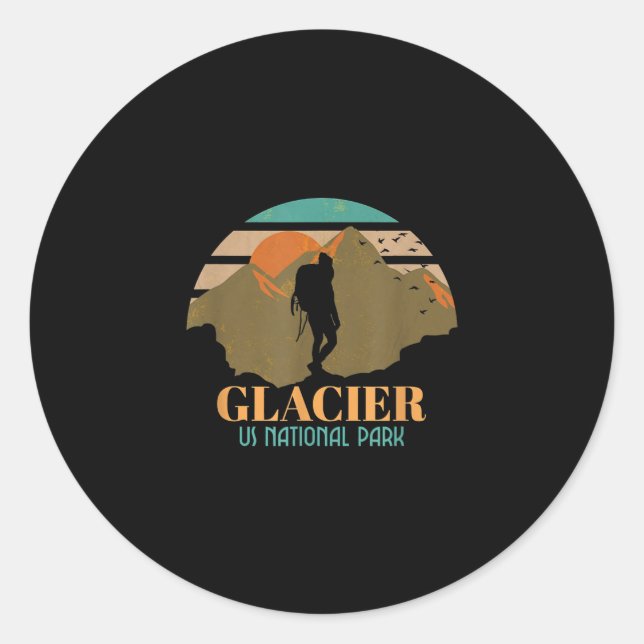 US National Park Montana Travel Camping Runder Aufkleber (Vorderseite)