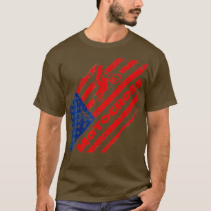US Nations Dirt Bike T-Shirt American Flag