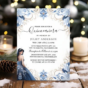 Us Ombre Elfenbein Ice Sky Gold Royal Blue Quincea Einladung
