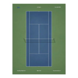 US Open Tennisplatz-Illustration Poster