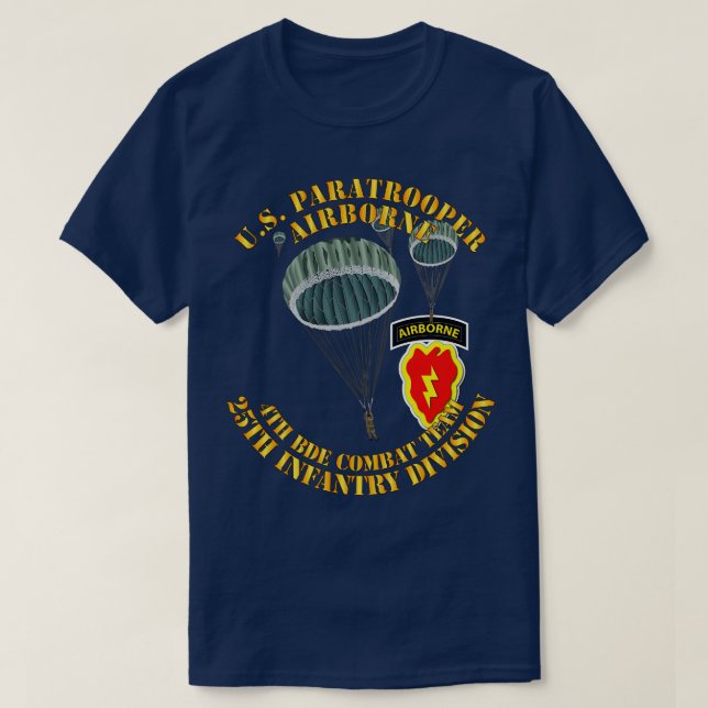 US Paratrooper 4th Bde Cbt Tm 25th Infantry Div T-Shirt (Design vorne)