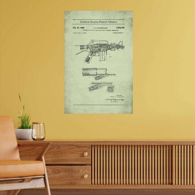 US-Patent - Colt Automatic Rifle Poster (Wohnzimmer 2)