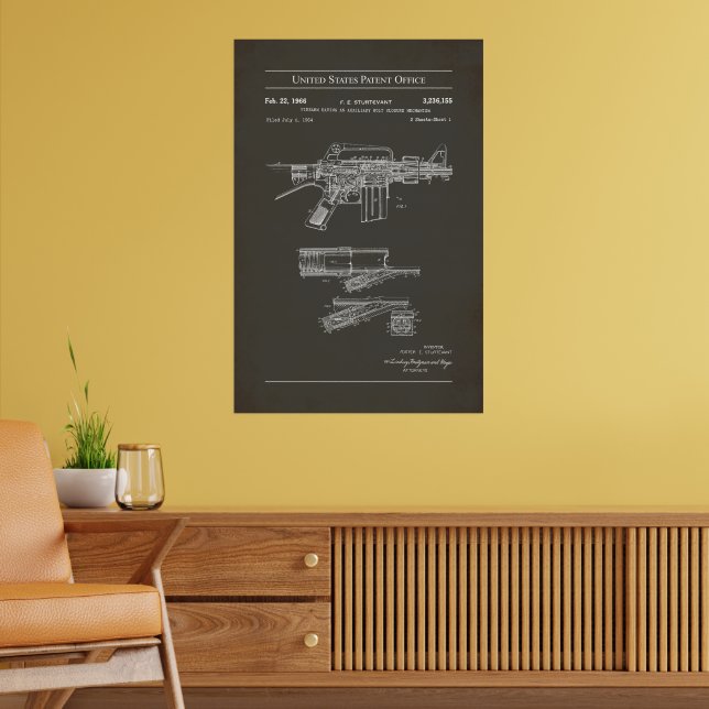 US-Patent - Colt Automatic Rifle Poster (Wohnzimmer 2)