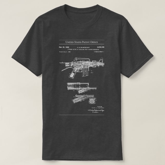 US Patent Colt Automatic Rifle T-Shirt (Design vorne)