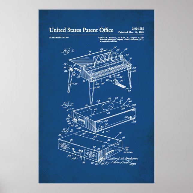 US-Patent - Electric Piano Poster (Vorne)