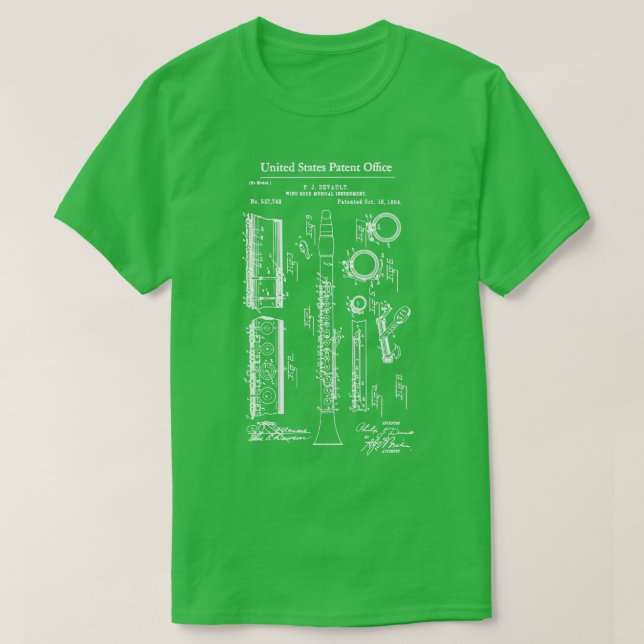 US-PatentKlarinette T-Shirt (Design vorne)