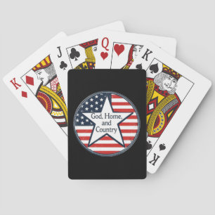 US-Patrioten-Logo Gott Heimat Land US-Flagge Retro Spielkarten