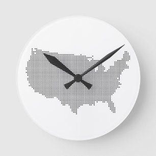 US-Pixel Land Runde Wanduhr