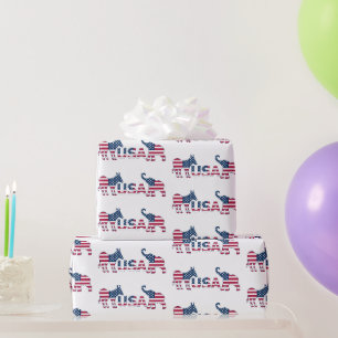 US-Politik Demokratischer Donkey Republikaner Elep Geschenkpapier