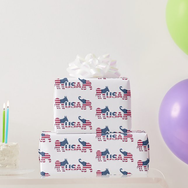 US-Politik Demokratischer Donkey Republikaner Elep Geschenkpapier (Partygeschenke)
