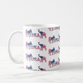 US-Politik Demokratischer Donkey Republikaner Elep Kaffeetasse