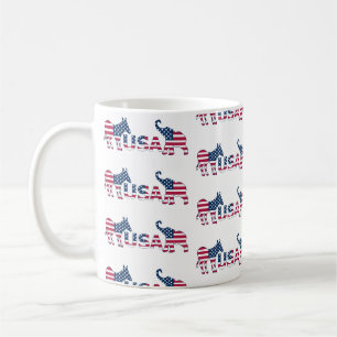 US-Politik Demokratischer Donkey Republikaner Elep Kaffeetasse