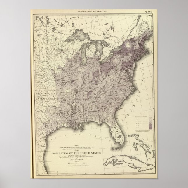 US Population 1850 Poster (Vorne)