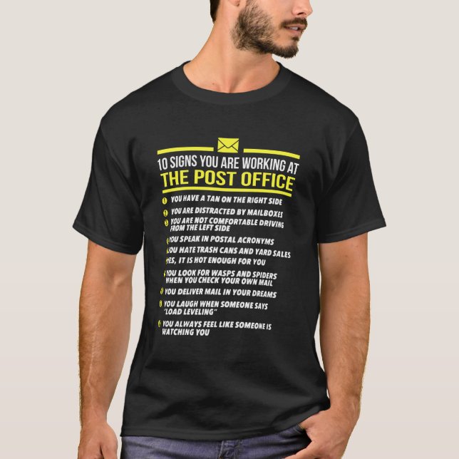 US Postdienst T -10 Zeichen, die Sie am PC arbeite T-Shirt (Vorderseite)