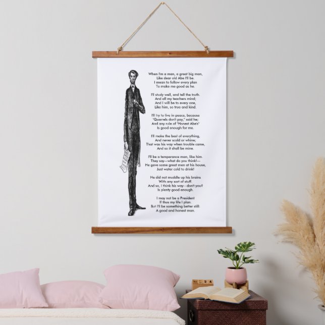US-Präsident Abraham Lincoln Tribute Kinderzimmer  Wandteppich Mit Holzrahmen (Schlafzimmer)