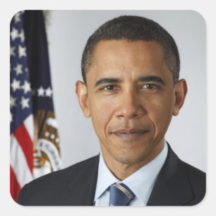 US-Präsident Barack Obama im Weißen Haus Quadratischer Aufkleber