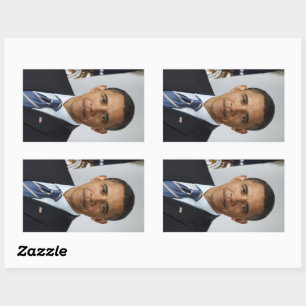 US-Präsident Barack Obama im Weißen Haus Rechteckiger Aufkleber