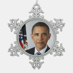 US-Präsident Barack Obama im Weißen Haus Schneeflocken Zinn-Ornament