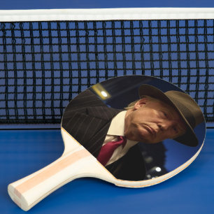 US-Präsident Donald Trump Pate Tischtennis Schläger
