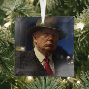 US-Präsident Donald Trump Weihnachts-Pate Ornament Aus Glas