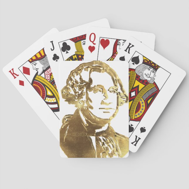 US-Präsident George Washington Portrait Gold Spielkarten (Rückseite)
