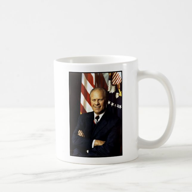 US-Präsident Gerald Rudolph Ford Portrait "Jerry" Kaffeetasse (Rechts)