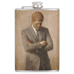 US-Präsident John Kennedy Gemaltes Porträt Flachmann