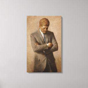 US-Präsident John Kennedy Porträt gemalt Leinwanddruck